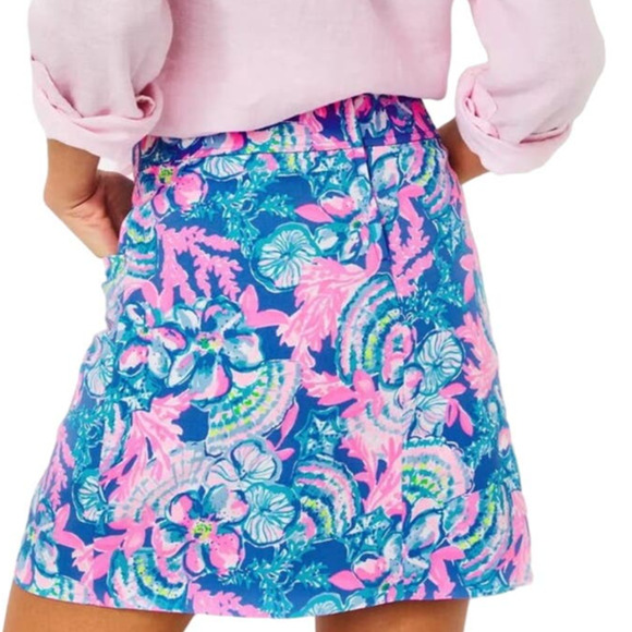 Lilly Pulitzer Jonas Stretch Skort Blue Tang Sitting Seaside Breathable 🩷 - Picture 2 of 12